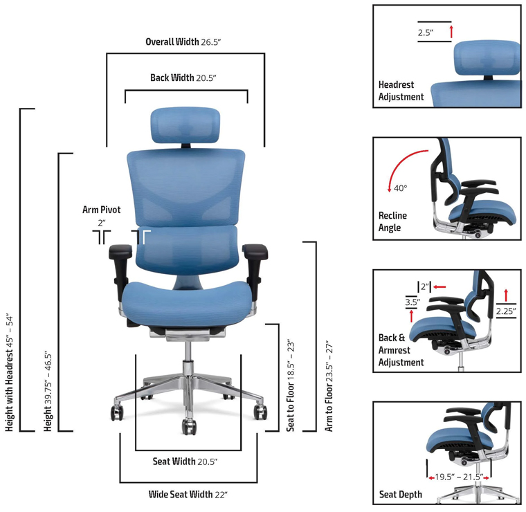  X-Chair X3 Management Office Chair, Glacier A.T.R. Fabric -  High End Comfort Chair/Dynamic Variable Lumbar Support/Floating  Recline/Highly Adjustable/Durable/Executive Office Desk Seat : Everything  Else